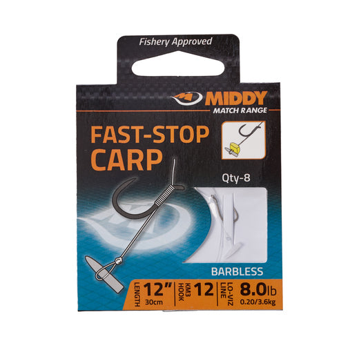 Middy Fast Stop Carp Hooks to Nylon