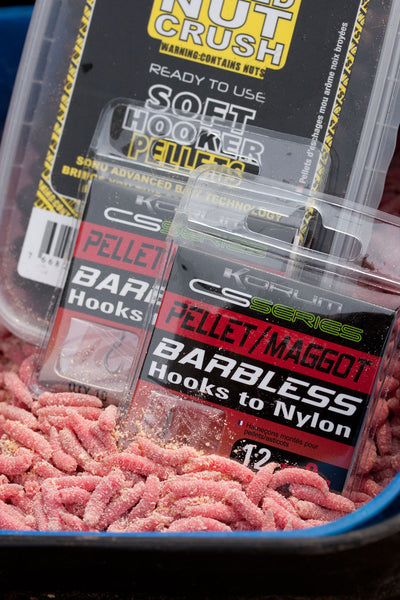 Korum Barbless Hooks To Nylon - Pellet/Maggot